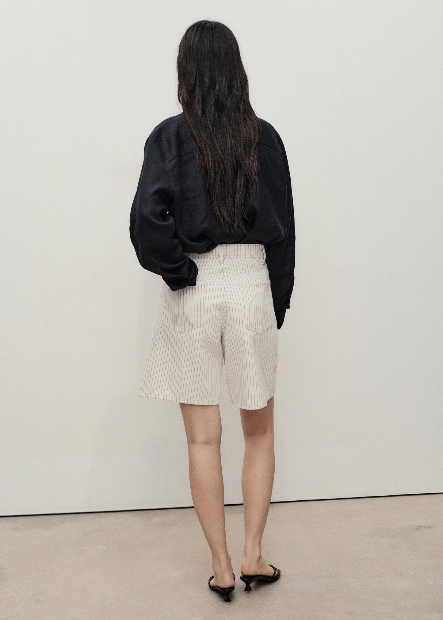 High Waist Straight Fit Denim Shorts