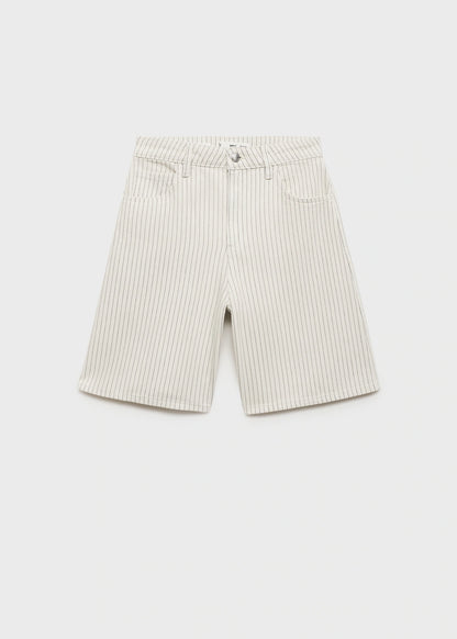 High Waist Straight Fit Denim Shorts