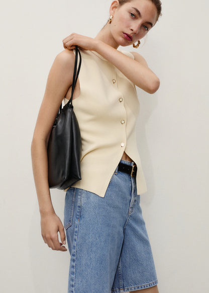 High Waist Straight Fit Denim Shorts