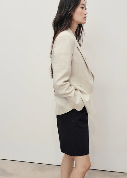 High Waist Straight Fit Denim Shorts