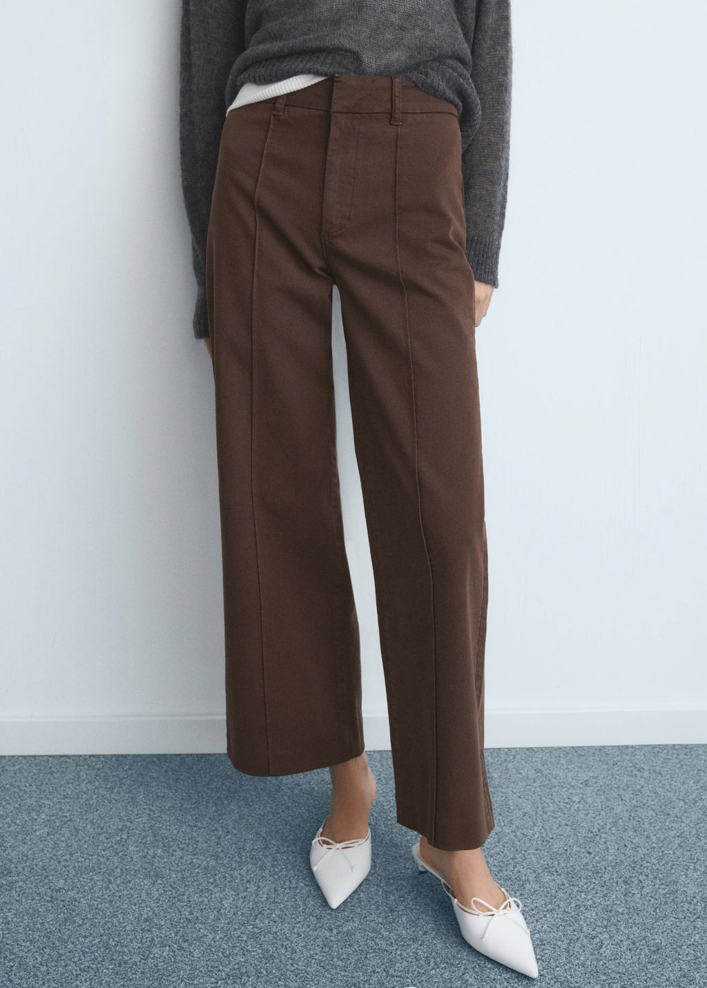 High Waist Wide Leg Jeans With Seams