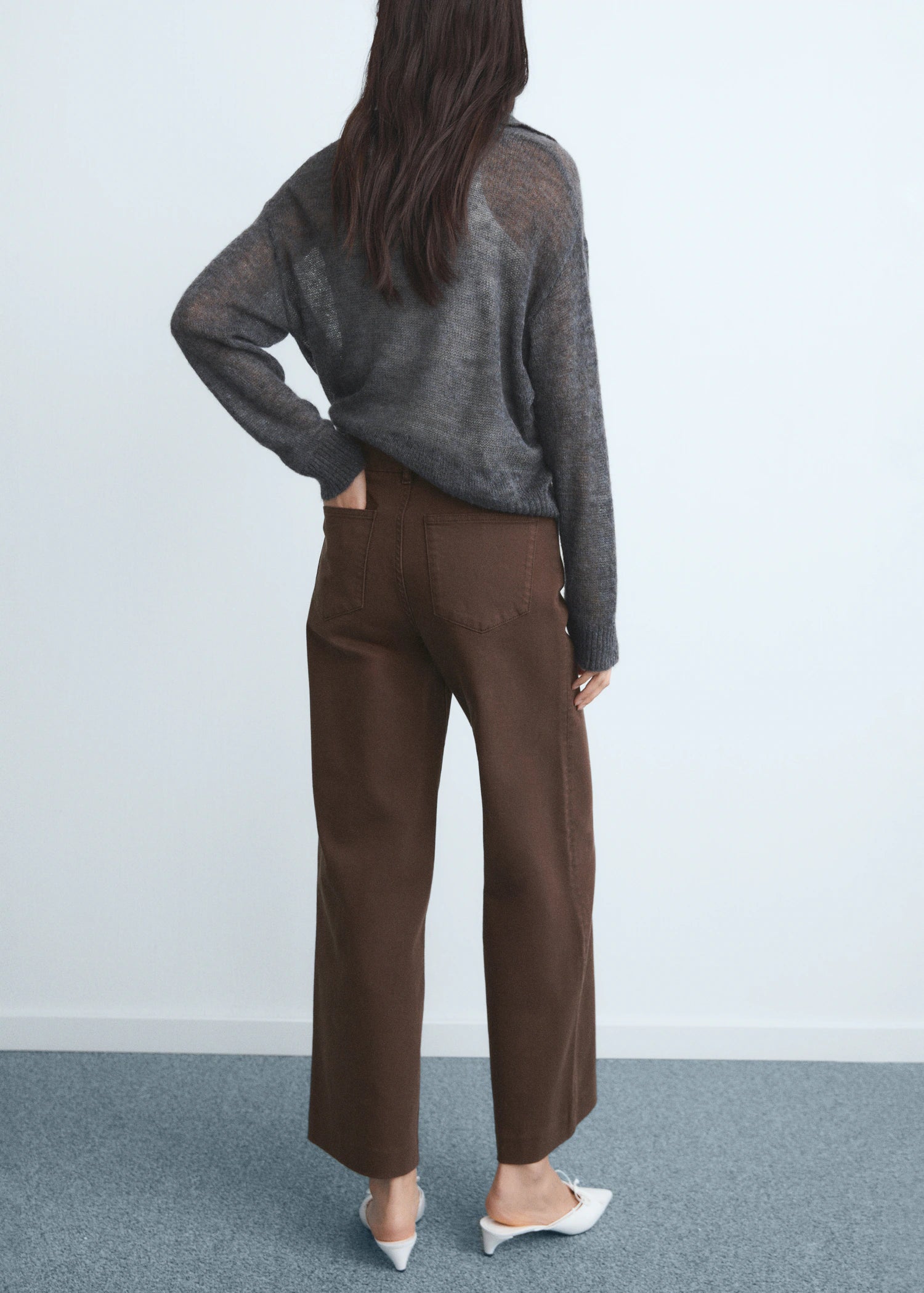 High Waist Wide Leg Jeans With Seams