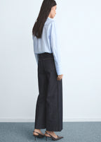 High Waisted Culotte Jeans With Stitching