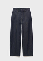 High Waisted Culotte Jeans With Stitching