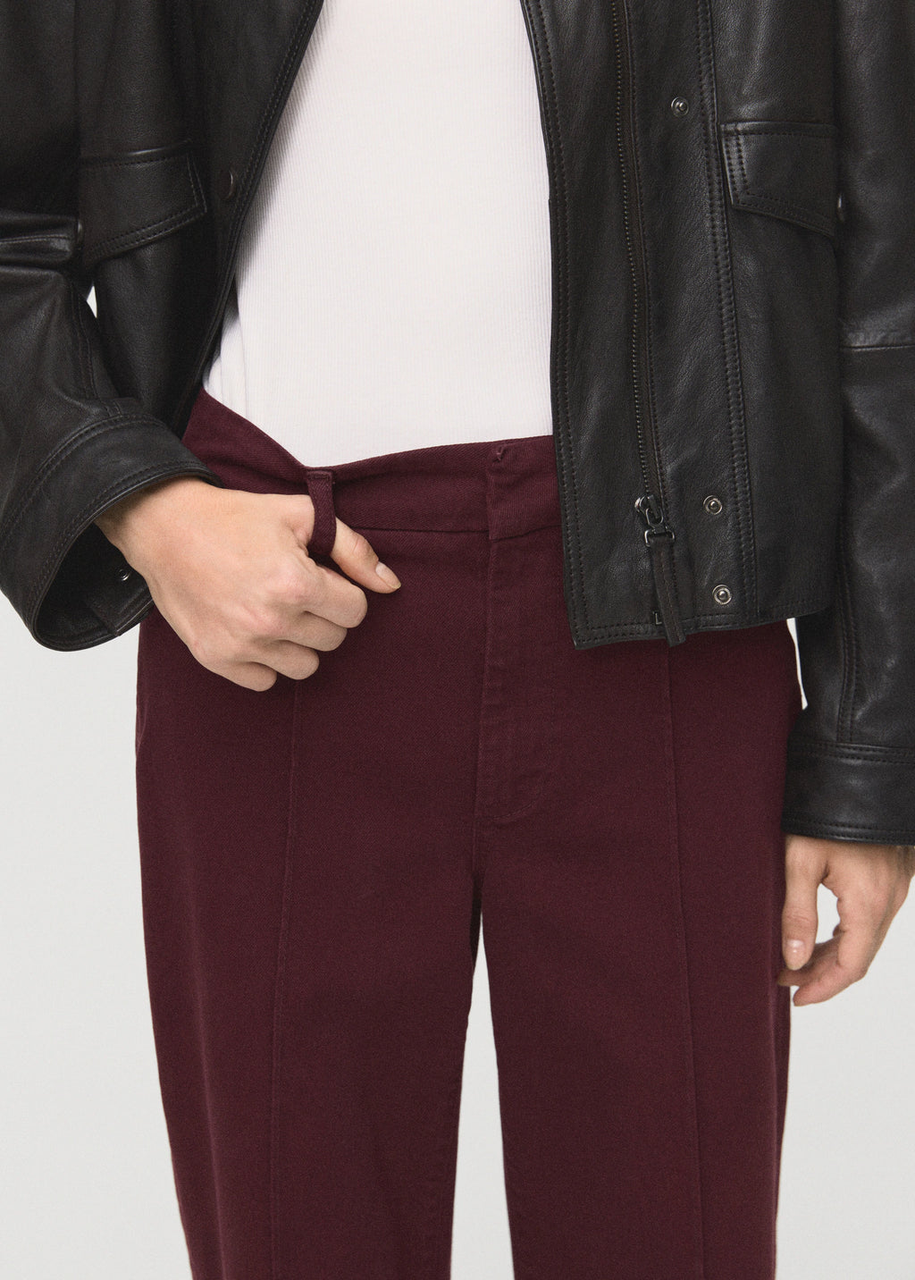 High Waisted Wide Leg Jeans With Stitching