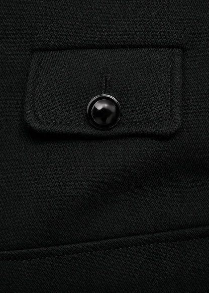 Jacket With Jewel Button Strip Collar