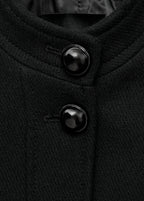 Jacket With Jewel Button Strip Collar