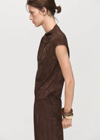 Jacquard Floral Print Top