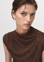 Jacquard Floral Print Top