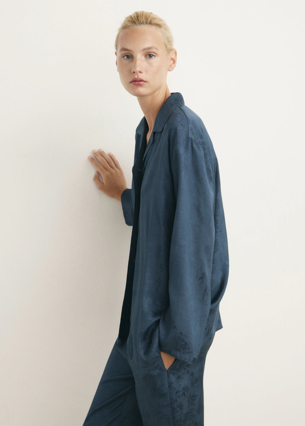 Jacquard Satin Pyjama Shirt