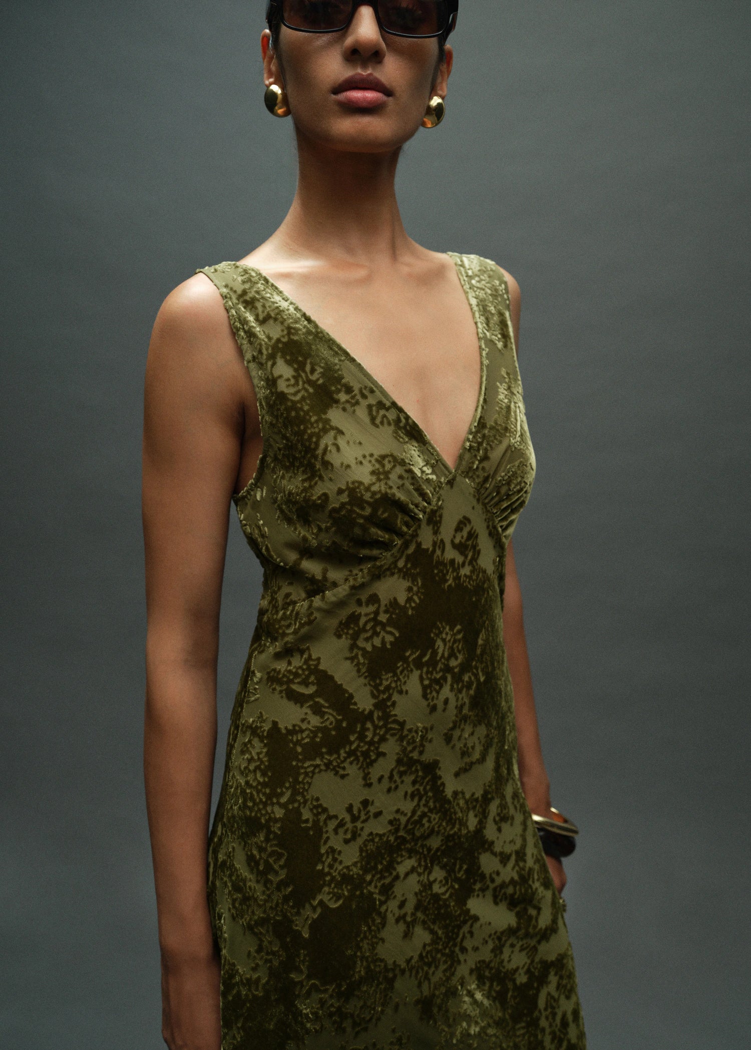 Jacquard V Neck Dress