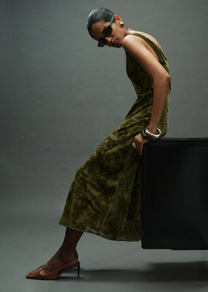 Jacquard V Neck Dress