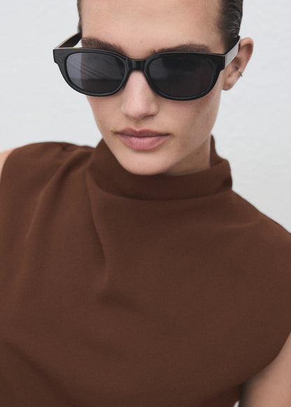 Jumpsuit With Draped Neck And Belt