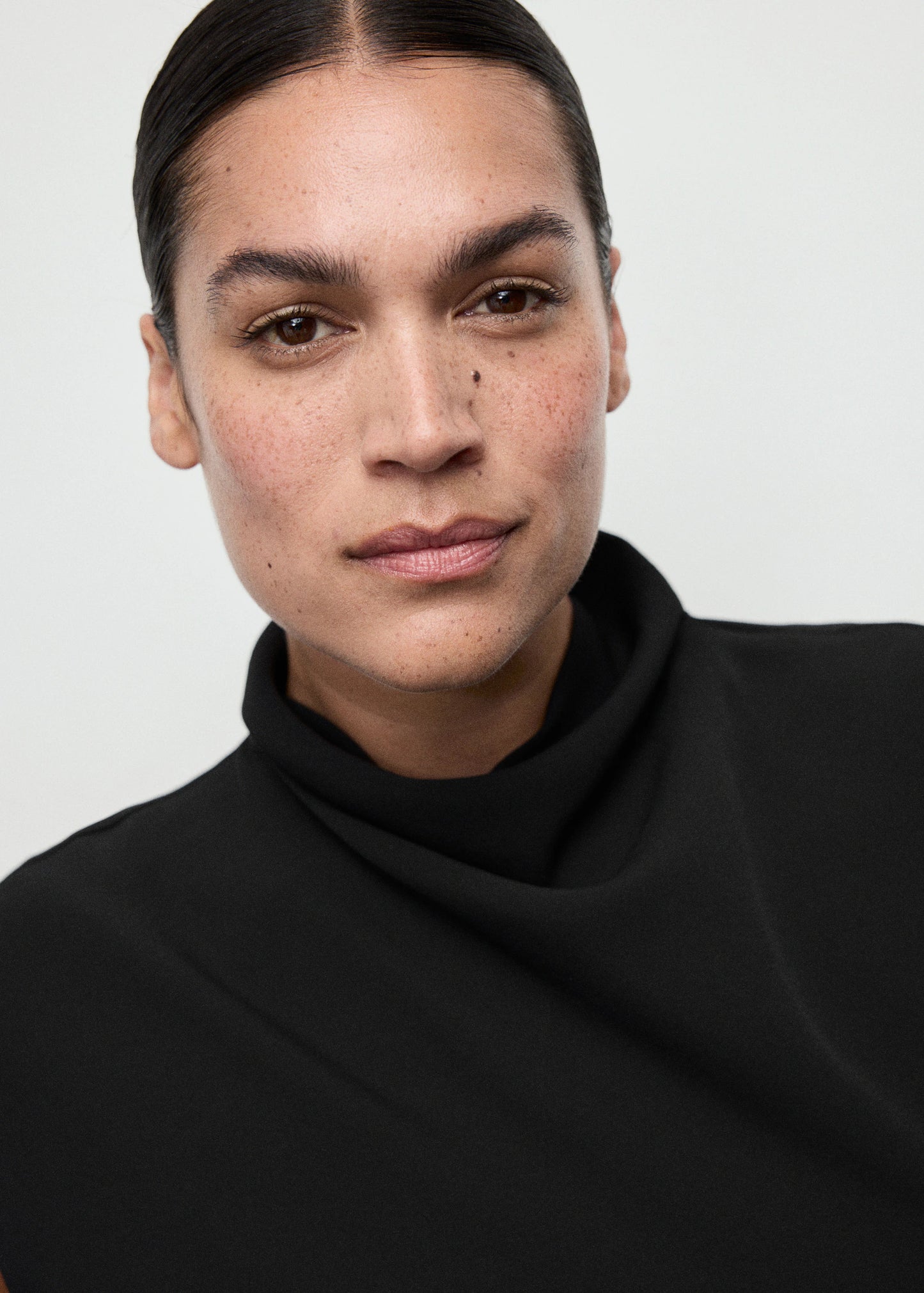 Jumpsuit With Draped Neck And Belt