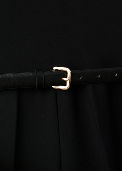 Jumpsuit With Draped Neck And Belt