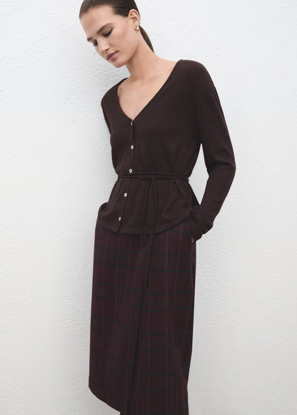 Knitted Cardigan With Bow