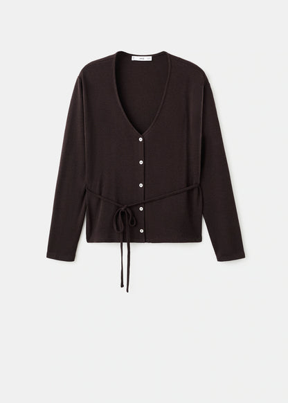 Knitted Cardigan With Bow