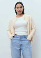 Knitted Cardigan With Frayed Ends