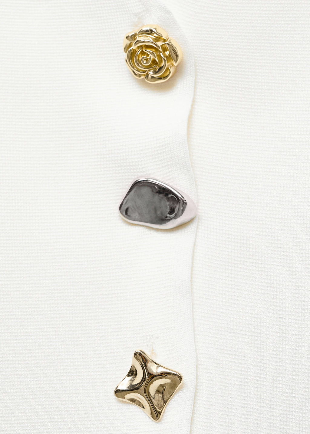 Knitted Cardigan With Jewel Button