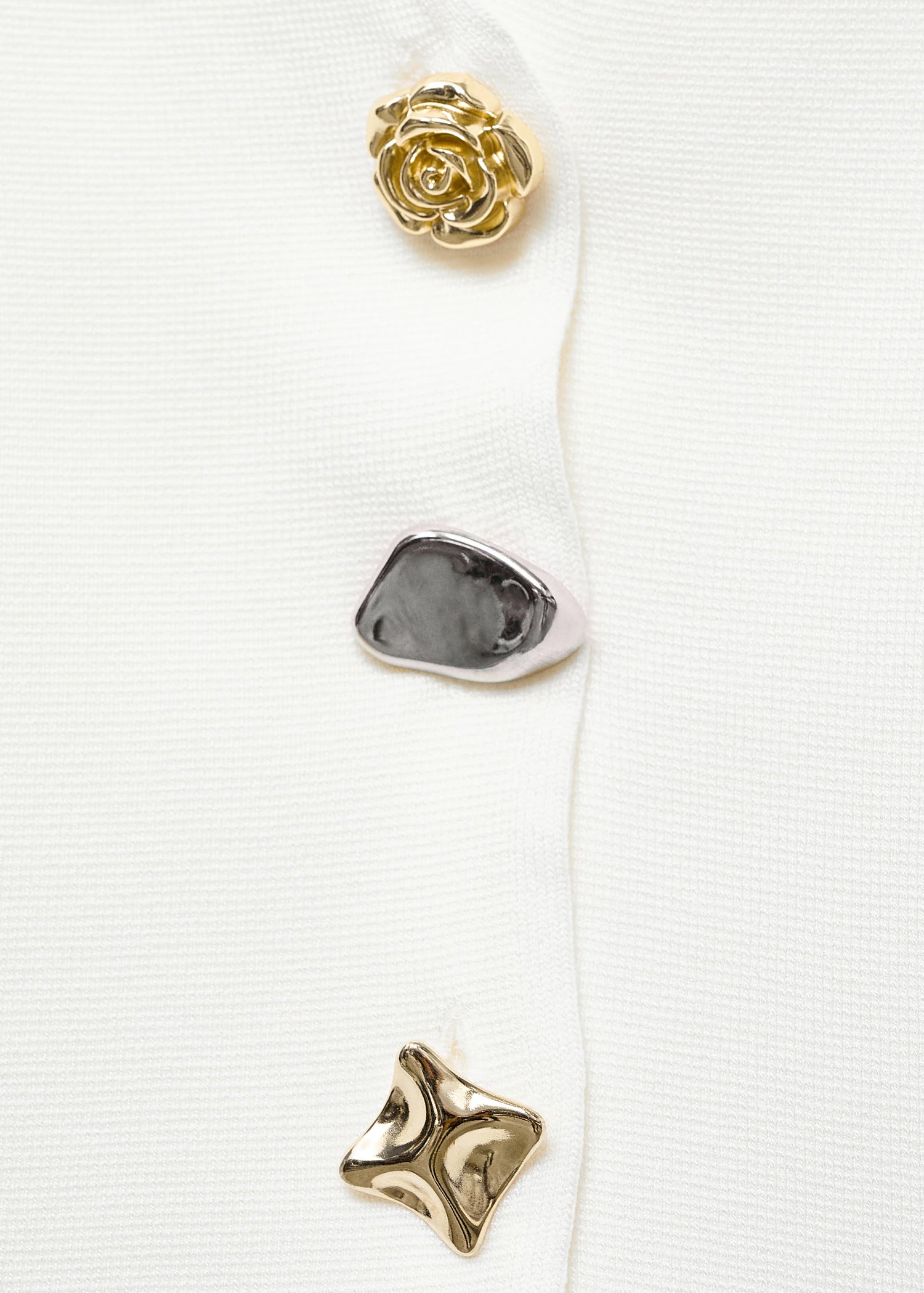 Knitted Cardigan With Jewel Button