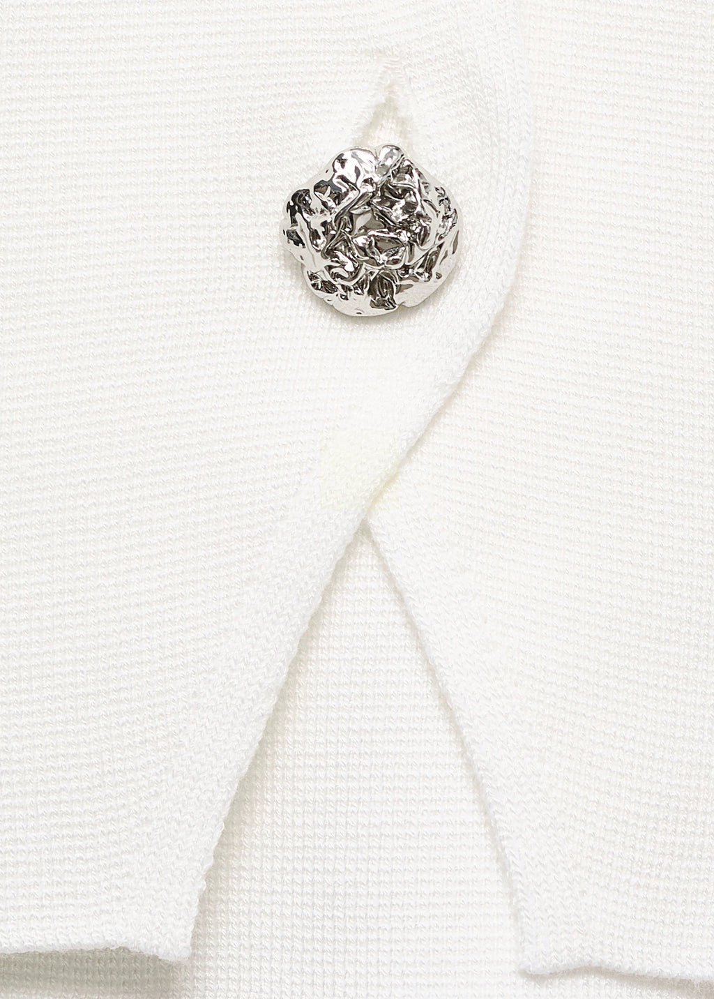 Knitted Cardigan With Jewel Button