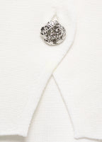 Knitted Cardigan With Jewel Button