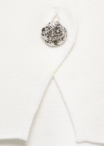 Knitted Cardigan With Jewel Button