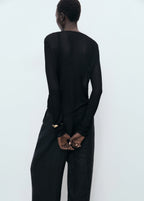 Knitted Cardigan With Ties