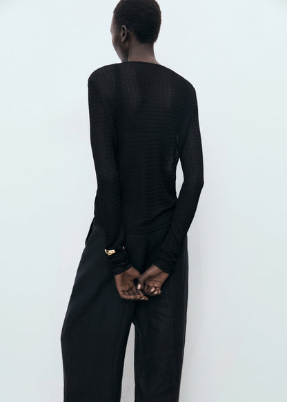 Knitted Cardigan With Ties