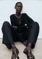 Knitted Cardigan With Ties