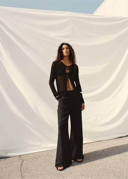 Knitted Cardigan With Ties