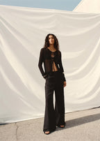 Knitted Cardigan With Ties