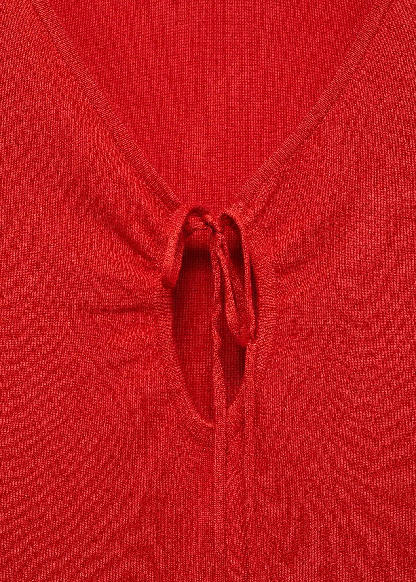 Knitted Dress With Bow Neckline