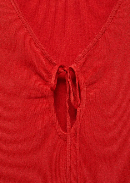 Knitted Dress With Bow Neckline