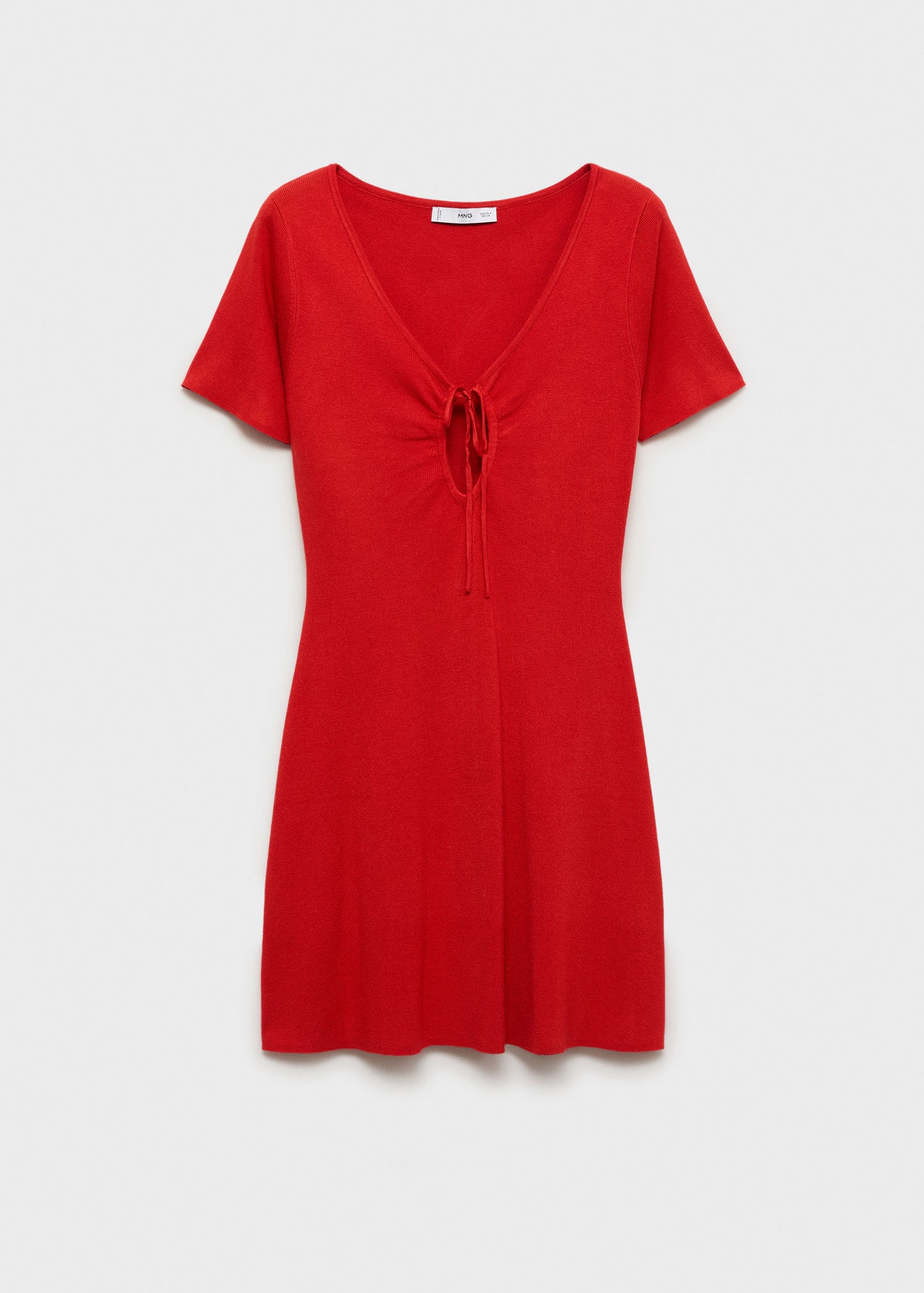 Knitted Dress With Bow Neckline