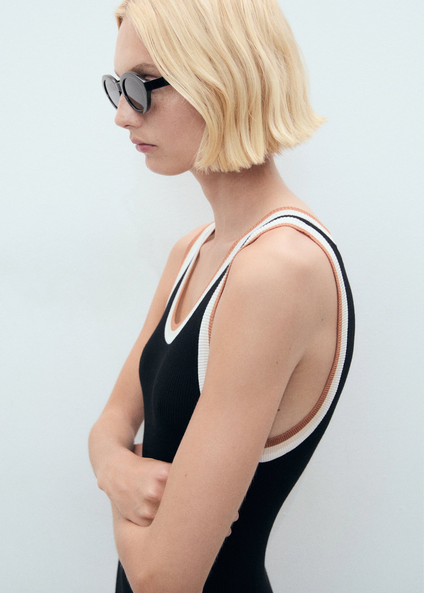 Knitted Dress With Contrasting Details