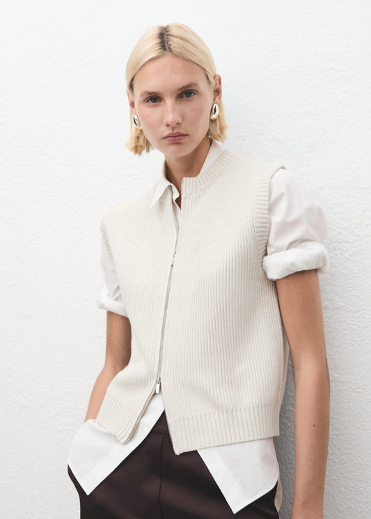 Knitted Gilet With Zip