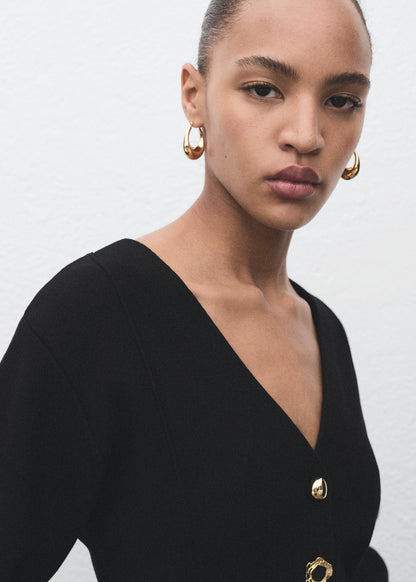 Knitted Jacket With Jewel Buttons