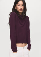 Knitted Sweater With Draped Neck