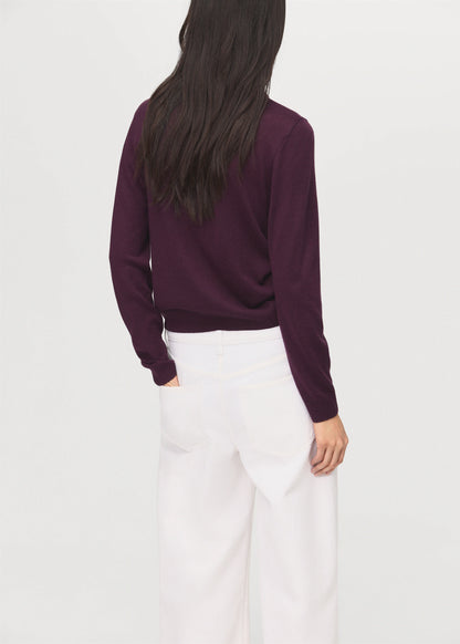 Knitted Sweater With Draped Neck