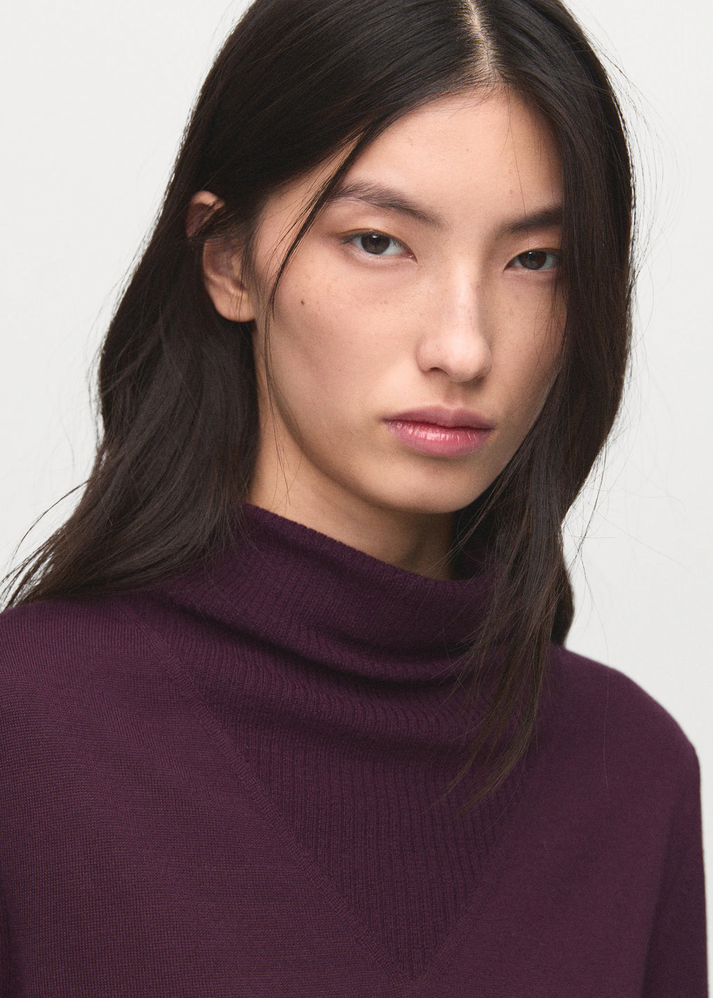 Knitted Sweater With Draped Neck