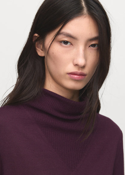 Knitted Sweater With Draped Neck