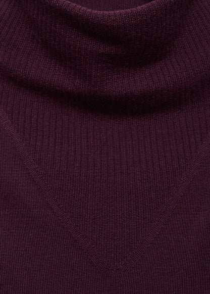 Knitted Sweater With Draped Neck