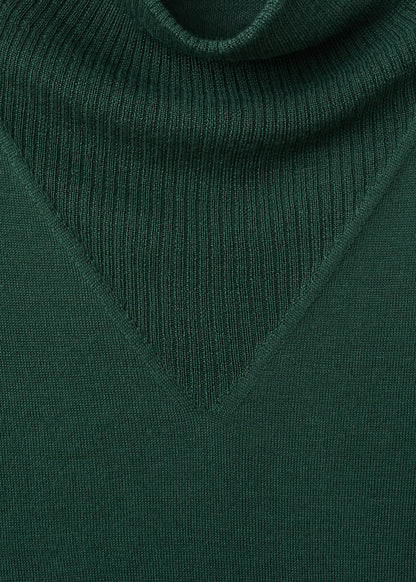 Knitted Sweater With Draped Neck