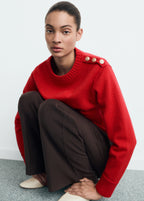 Knitted Sweater With Jewel Buttons