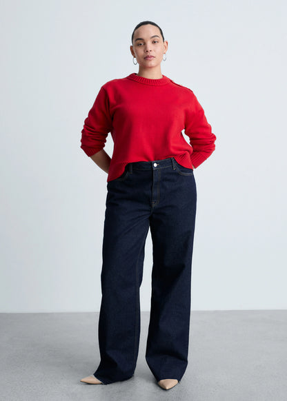 Knitted Sweater With Jewel Buttons