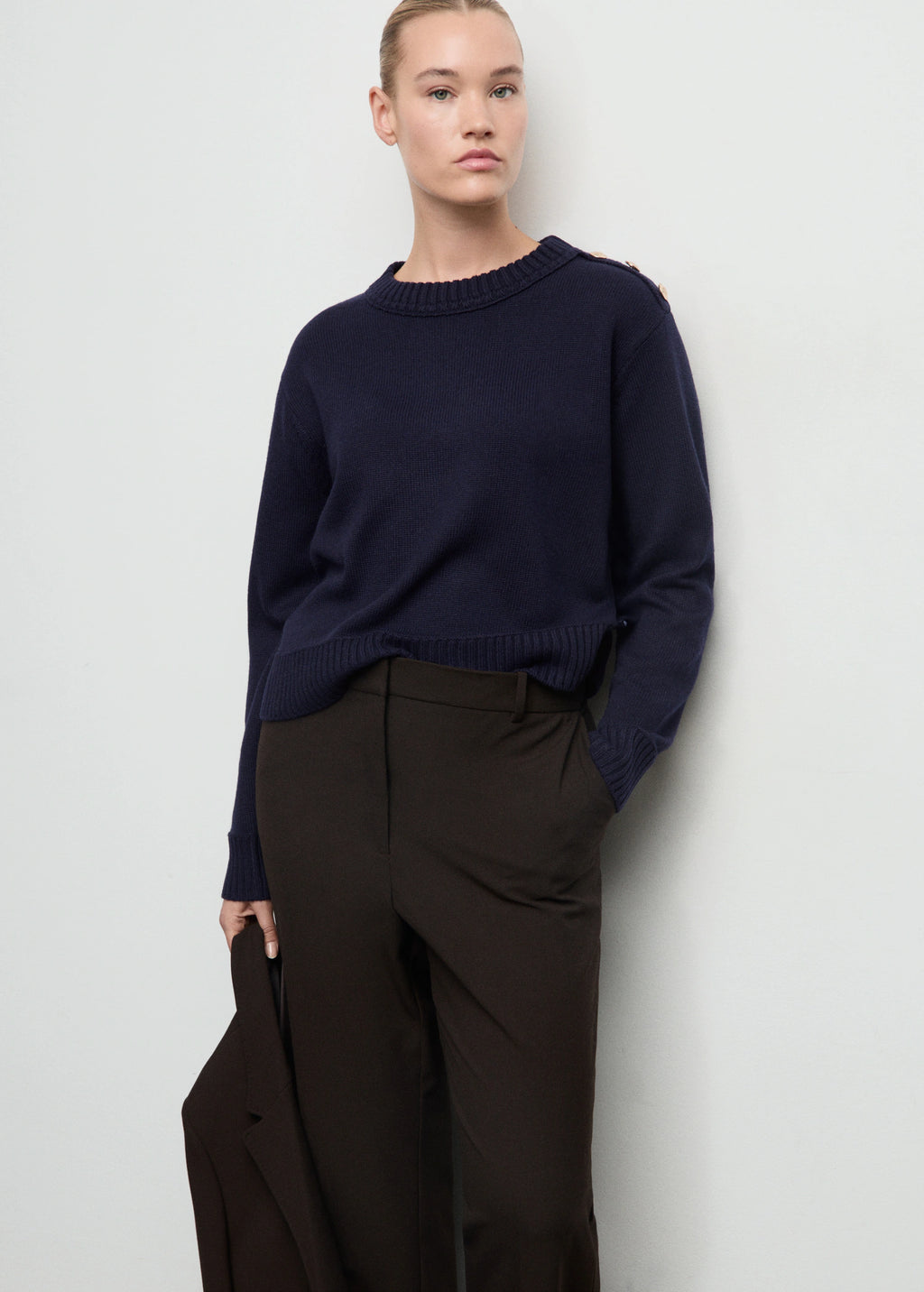 Knitted Sweater With Jewel Buttons