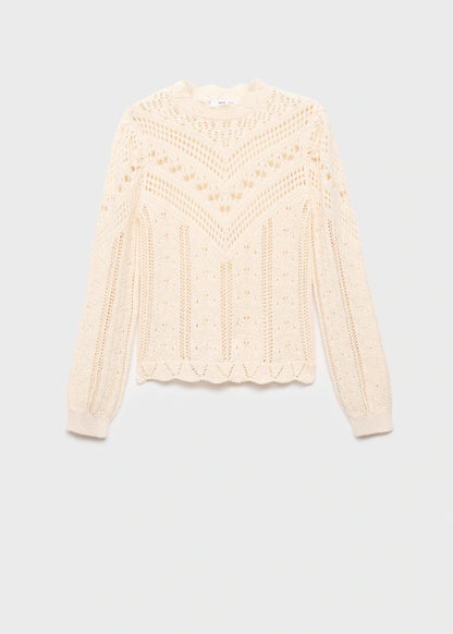 Knitted Sweater With Openwork Details