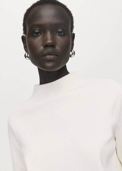 Knitted Sweater With Perkins Neck