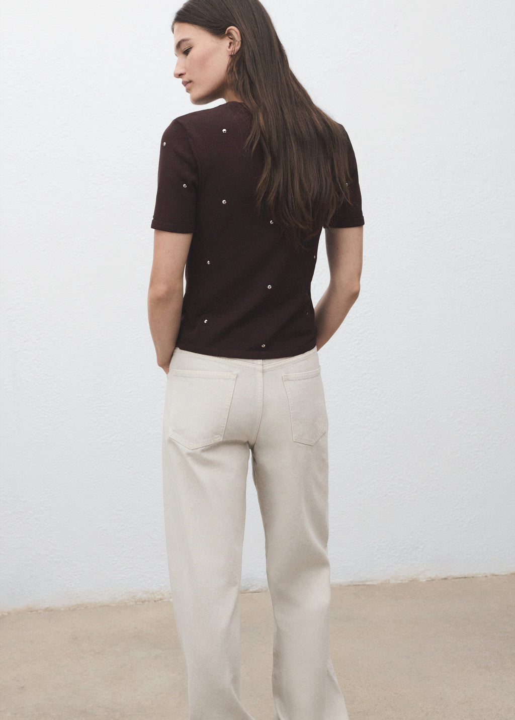 Knitted Sweater With Rhinestones